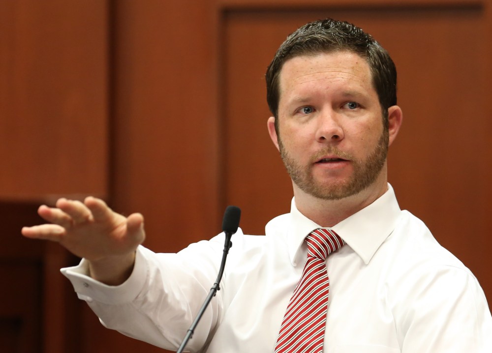 Jonathan Good, a neighbor who witnessed part of the confrontation between George Zimmerman and Trayvon Martin testifies during the 15th day of Zimmerman's trial in Seminole circuit court, in Sanford, Fla., on June 28, 2013. (AP Photo/Orlando Sentinel,...