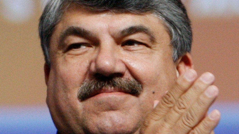 File Photo: In this Sept. 15, 2009 photo, AFL-CIO President Richard Trumka applauds at the David L. Lawrence Convention Center in Pittsburgh. (Photo by Charles Dharapak/AP Photo/File)