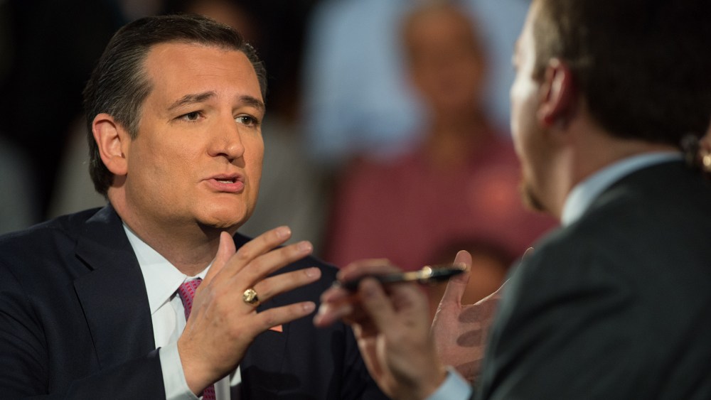 Ted Cruz responds to a question from Chuck Todd during an MSNBC Town Hall, in Buffalo, N.Y., April 14, 2016. (Photo by Nathan R. Congleton for MSNBC)