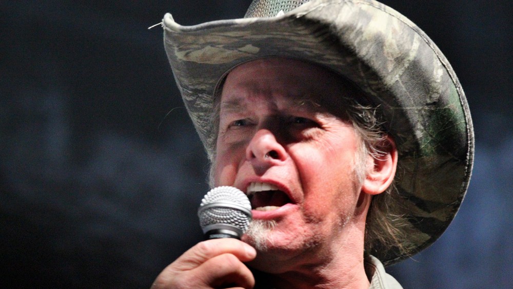 Muscician and gun rights activist Ted Nugent addresses a seminar at the National Rifle Association's 140th convention in Pittsburgh  Sunday, May 1, 2011.  (Photo by Gene J. Puskar/AP)