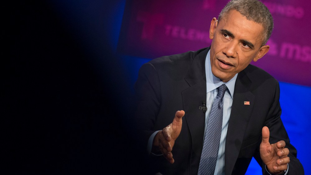 President Barack Obama takes part in a MSNBC town hall event on immigration in Miami, Florida on Feb. 25th, 2015. (Photo by Charles Ommanney for MSNBC)