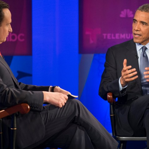 President Barack Obama takes part in a MSNBC town hall event on immigration in Miami, Fla. on Feb. 25th, 2015. (Photo by Charles Ommanney for MSNBC)