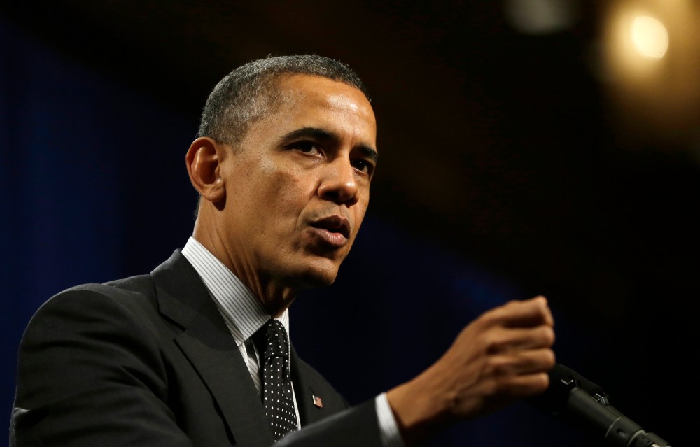 President Obama speaking at the House Democratic Issues Conference in Lansdowne, Va. on Feb. 7, 2013. (File photo by Charles Dharapak/AP)