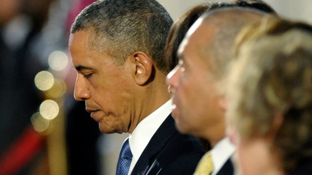 President Barack Obama attends the "Healing Our City: An Interfaith Service" at the Cathedral of the Holy Cross in Boston, Thursday, April 18, 2013. The service is dedicated to those who were gravely wounded or killed in Monday’s bombing near the...