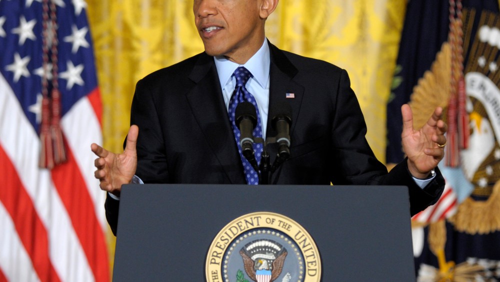 President Barack Obama announces the BRAIN, Brain Research through Advancing Innovative Neurotechnologies proposal, Tuesday, April 2, 2013, East Room of the White House in Washington. The president is asking Congress to spend $100 million next year to...