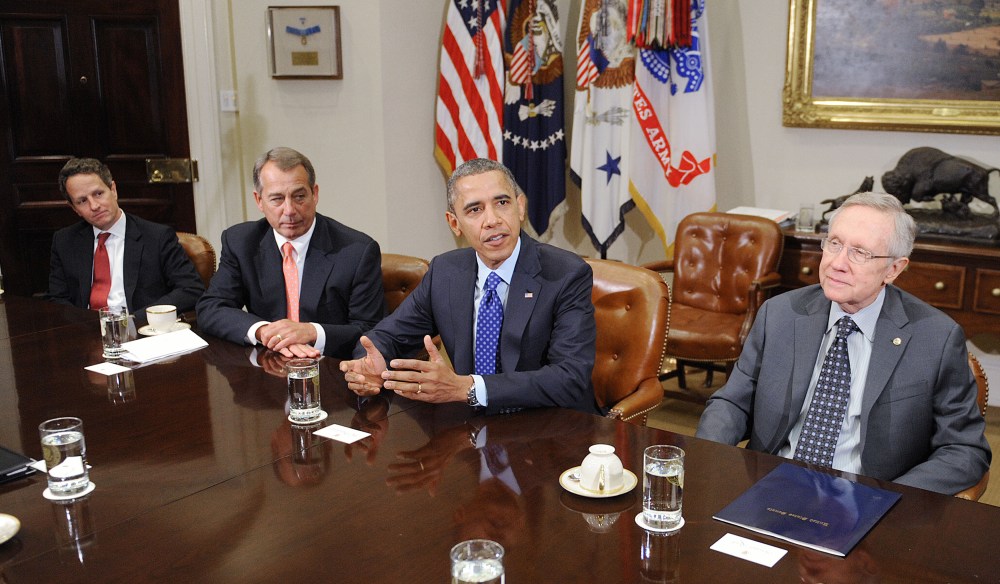 President Obama is scheduled to meet with Congressional leaders of both parties today. (Rex Features via AP Images)