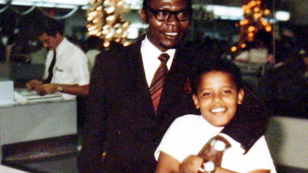 FILE - President Barack Obama as a young boy, and his father, also named Barack Obama.  (AP Photo/Obama for America, File)