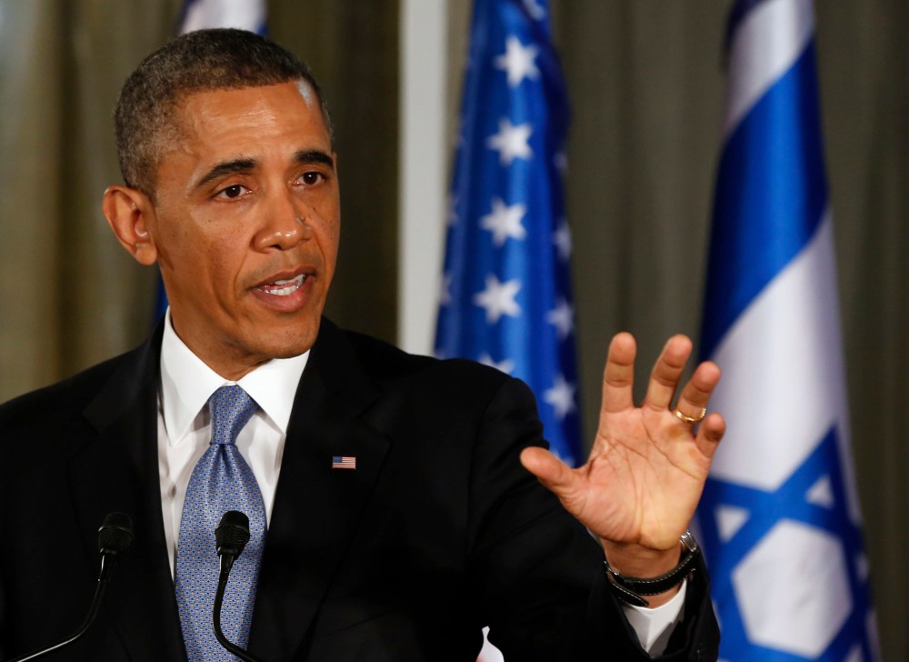 President Obama speaks at a news conference with Israel's Prime Minister Benjamin Netanyahu at the Prime Minister's residence in Jerusalem, March 20, 2013 (REUTERS/Larry Downing)