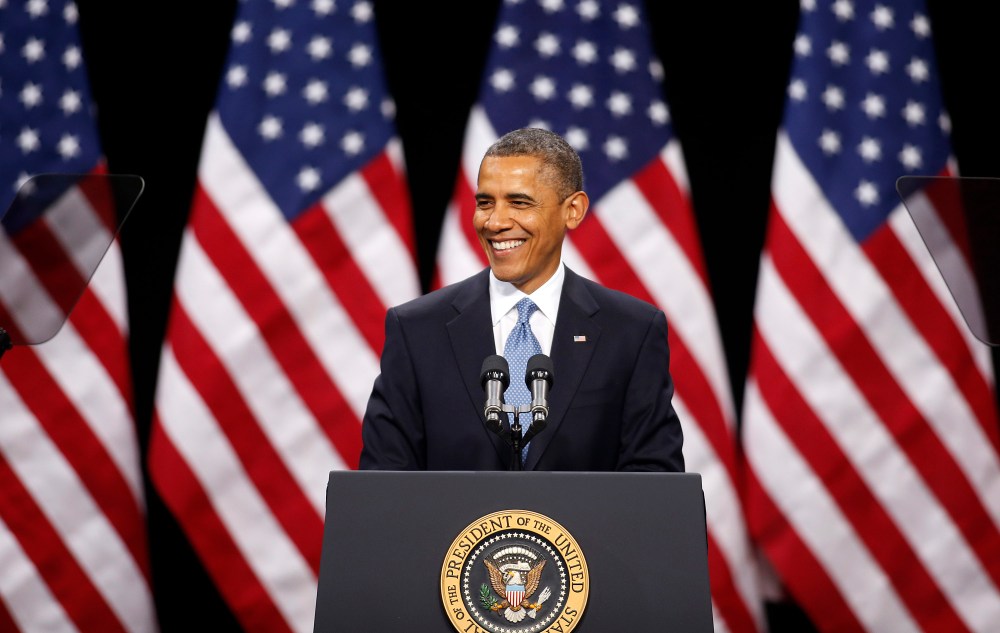 President Obama delivers a speech on immigration reform at Del Sol High School in Las Vegas on Jan. 29, 2013. (Photo by Isaac Brekken/AP)