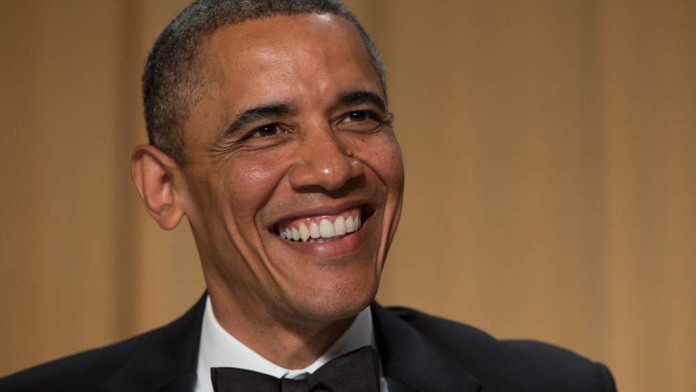 President Barack Obama and late-night television host and comedian Conan O'Brien attend the White House Correspondents' Association Dinner at the Washington Hilton Hotel, Saturday, April 27, 2013, in Washington.  (AP Photo/Carolyn Kaster)
