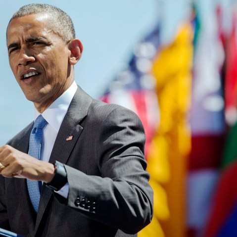 President Barack Obama delivers the commencement address at the 2016 class U.S. Air Force Academy, June 2, 2016, in Colorado Springs, Colo. (Photo by Pablo Martinez Monsivais/AP)