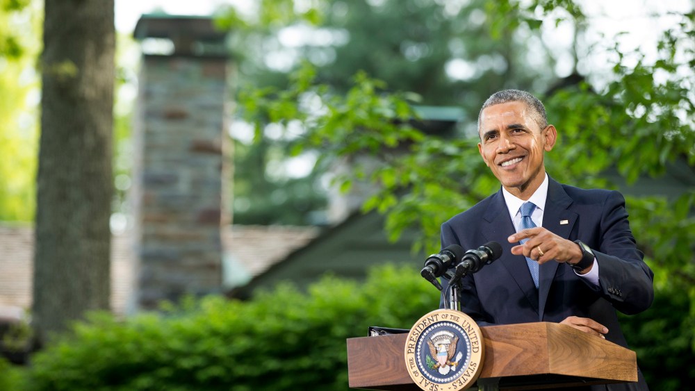 President Barack Obama speaks at a news conference at Camp David in Maryland, May 14, 2015. (Photo by Andrew Harnik/AP)