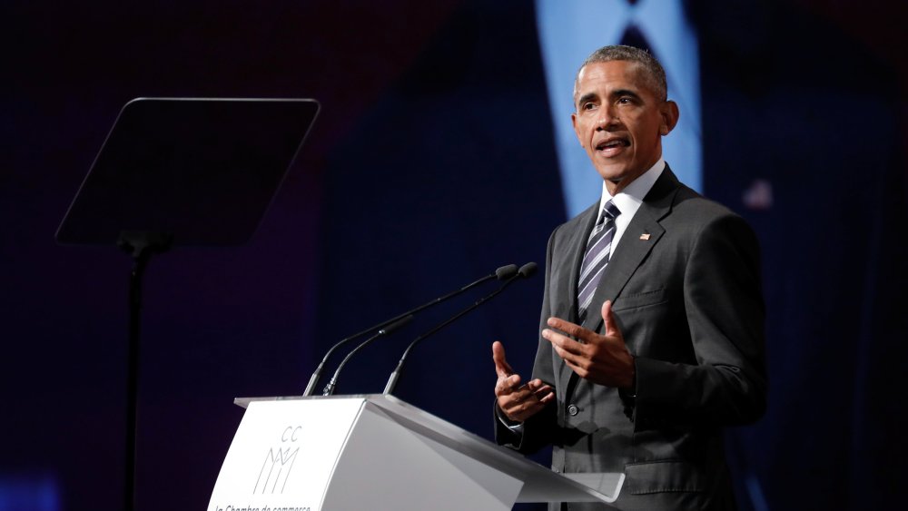 Image: Former U.S. President Barack Obama delivers his keynote speech to the Montreal Chamber of Commerce in Montreal