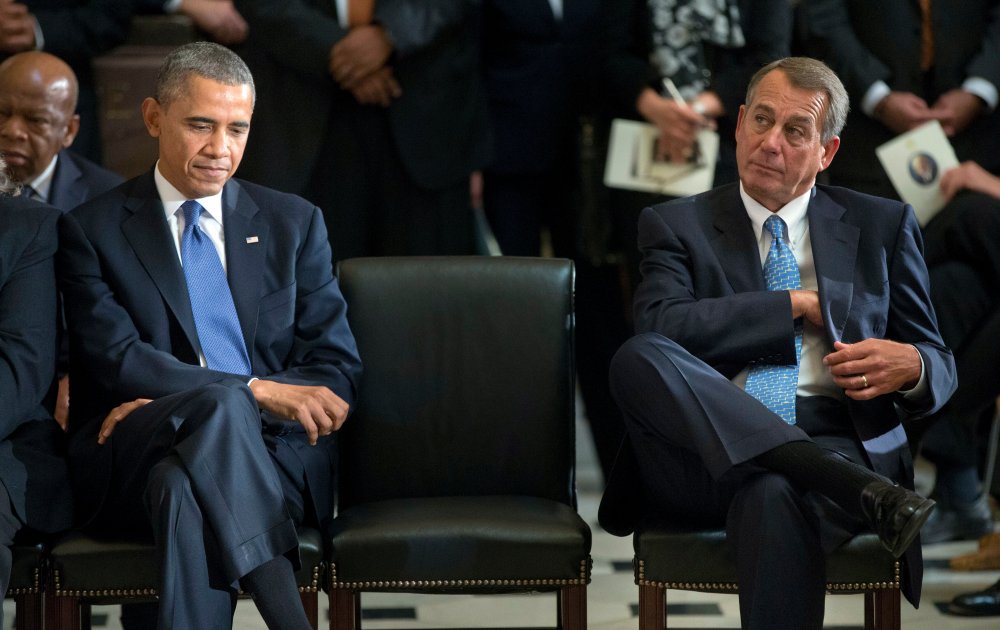 House Speaker John Boehner in Statuary Hall on Capitol Hill in Washington, D.C., October 29, 2013.