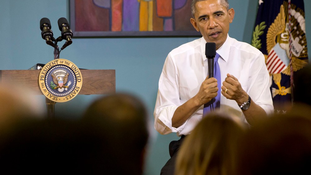 President Barack Obama answers questions about his recent executive actions on immigration on Dec. 9, 2014, at Casa Azafran in Nashville, Tenn. (Jacquelyn Martin/AP)