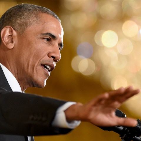 President Barack Obama answers questions during a news conference in the East Room of the White House in Washington, D.C. (Photo by Susan Walsh/AP)