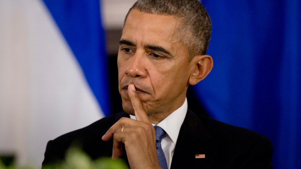 President Barack Obama considers a question in the White House in Washington, May 13, 2016. (Photo by Carolyn Kaster/AP)