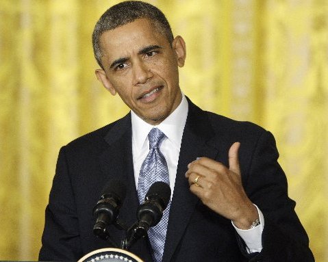 President Barack Obama responds to a question during a news conference with Britain's Prime Minister David Cameron in the East Room at the White House May 13, 2013. (Photo by: Jonathan Ernst/Reuters)