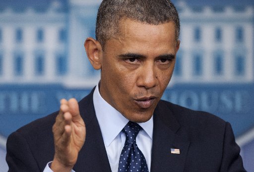 US President Barack Obama speaks to the media about sequestration in the Brady Press Briefing Room at the White House in Washington on March 1, 2013 following a meeting with US Speaker of the House John Boehner and Congressional leaders. Obama summoned...