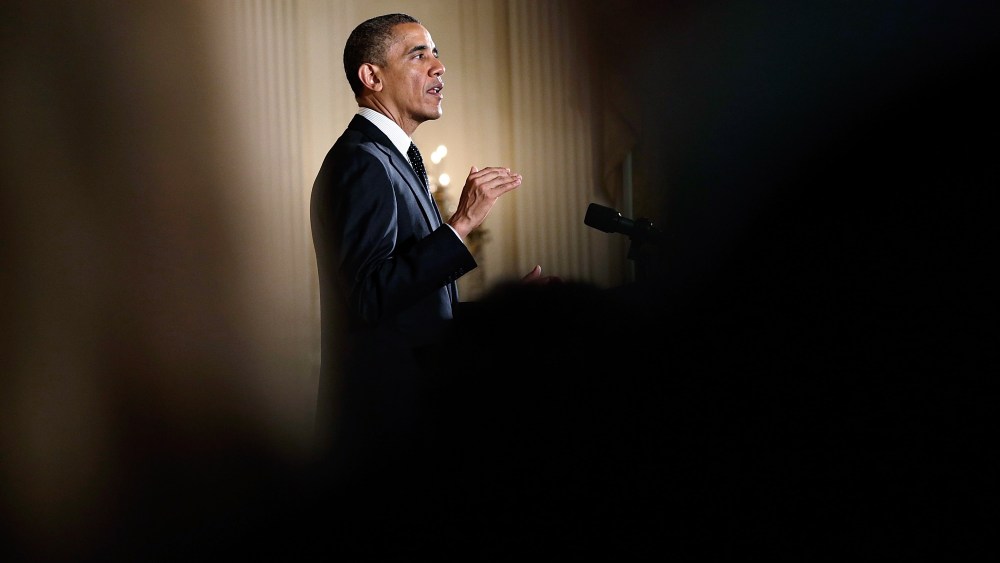 WASHINGTON, DC - JUNE 03:  U.S. President Barack Obama delivers opening remarks to the White House Mental Health Conference in the East Room of the White House June 3, 2013 in Washington, DC.  (Photo by Win McNamee/Getty Images)