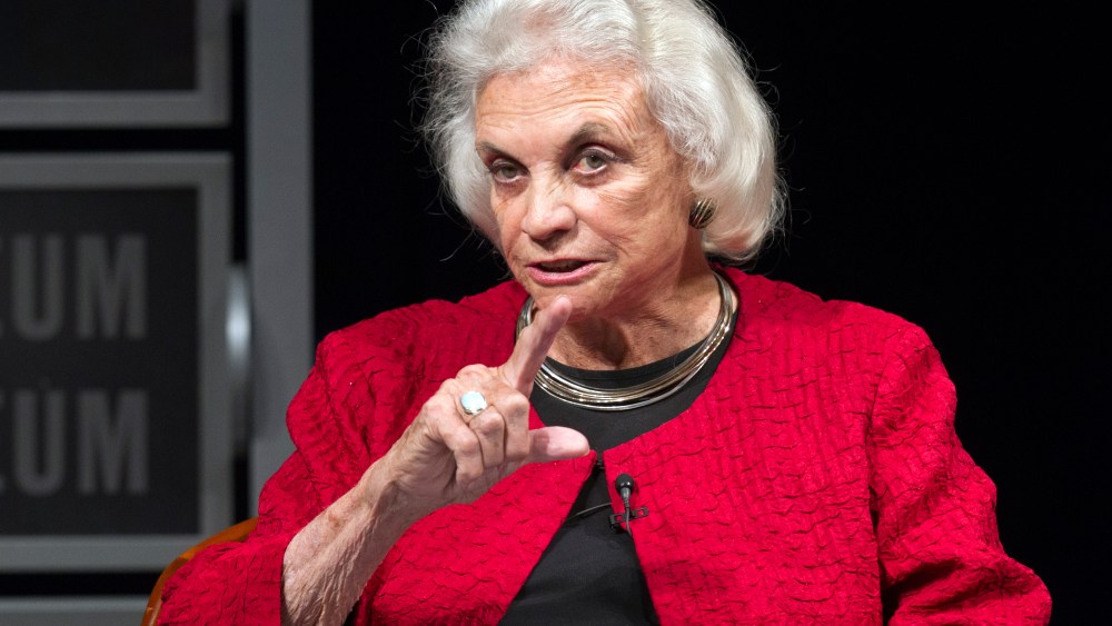 FILE- In this April 11, 2012 file photo, former Supreme Court Justice Sandra Day O'Connor speaks during a forum to celebrate the 30th anniversary of OConnors appointment to the Supreme Court, at the Newseum in Washington. (AP Photo Manuel Balce...