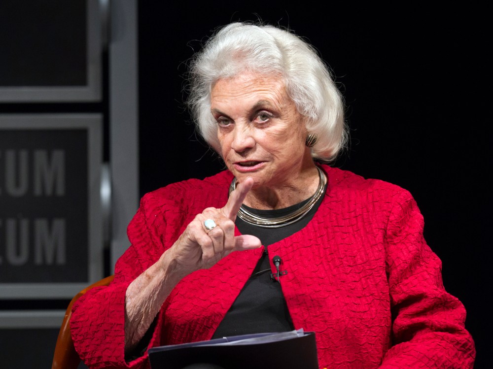 FILE- In this April 11, 2012 file photo, former Supreme Court Justice Sandra Day O'Connor speaks during a forum to celebrate the 30th anniversary of OConnors appointment to the Supreme Court, at the Newseum in Washington. (AP Photo Manuel Balce...