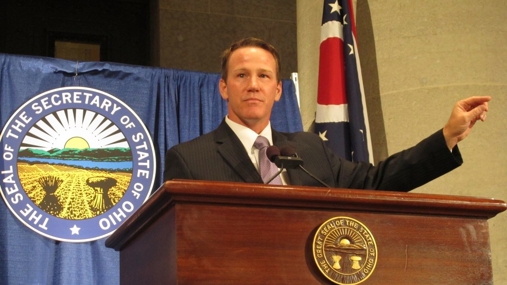 Ohio Secretary of State Jon Husted on Election Night, 2012. (AP Photo/Andrew Welsh-Huggins)