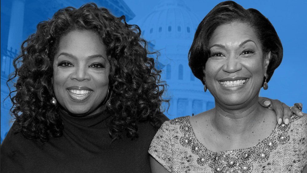 Photo illustration of Lavern Chatman and Oprah Winfrey at an event together.