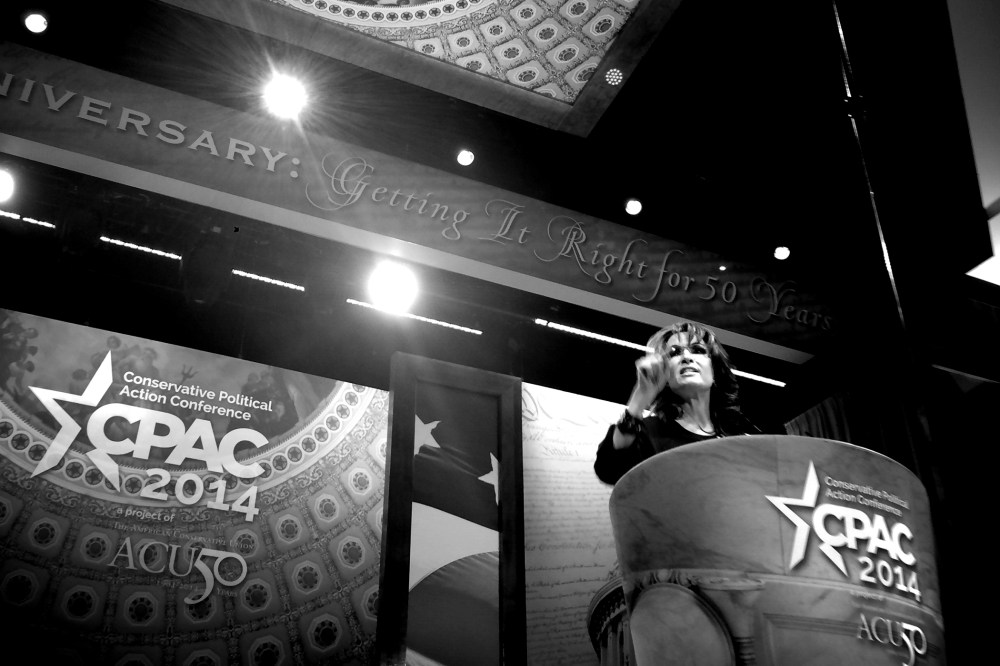 Sarah Palin, former Alaska Governor and 2008 Republican vice presidential nominee, speaks at the Conservative Political Action Conference, March 8, 2014, in National Harbor, Md.