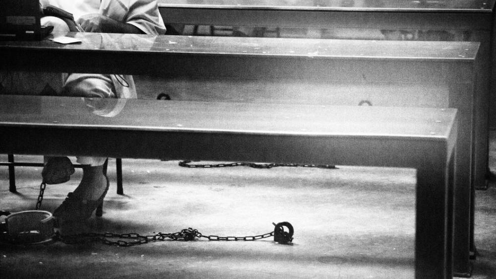 A detainee taking a class in Camp 6 in Guantanamo, 2012.