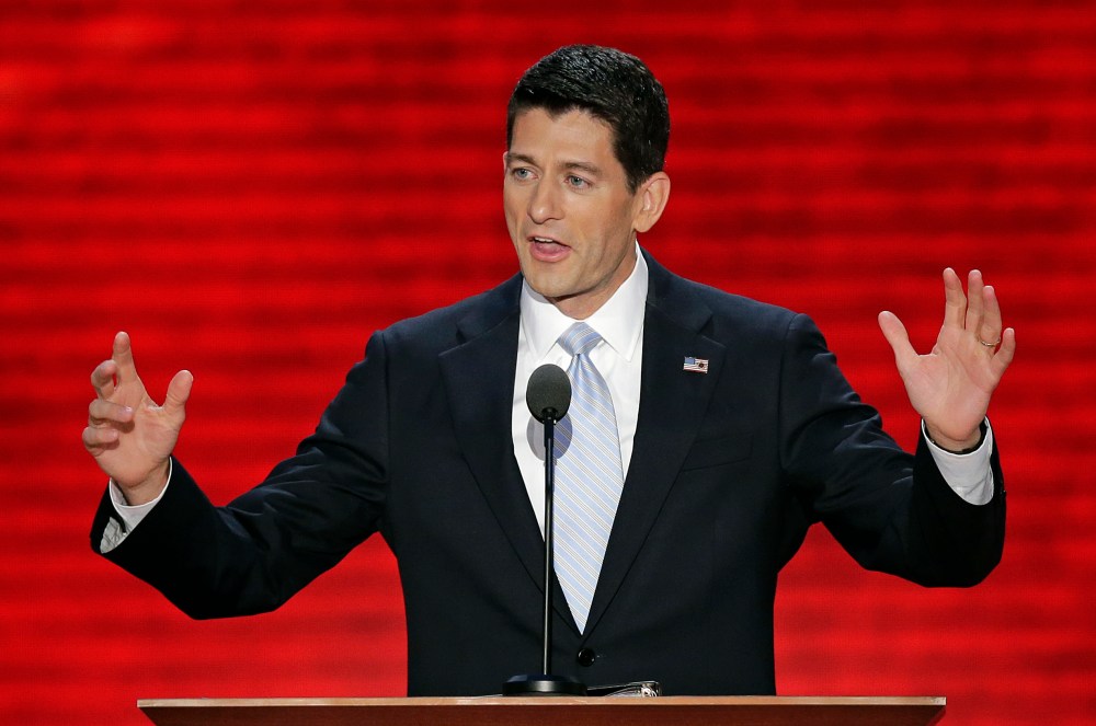 Rep. Paul Ryan addresses the Republican National Convention in Tampa, Fla, in August as the GOP vice presidential nominee. Photo by J. Scott Applewhite/AP