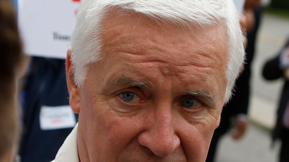 Pennsylvania Gov. Tom Corbett after voting in the Pennsylvania  primary election on Tuesday, May 20, 2014 in the Pittsburgh suburb of Shaler Towhnship, Pa.