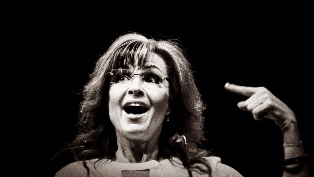 Sarah Palin speaks at the NRA Stand and Fight Rally at Lucas Oil Stadium in Indianapolis, Indiana, April 26, 2014.
