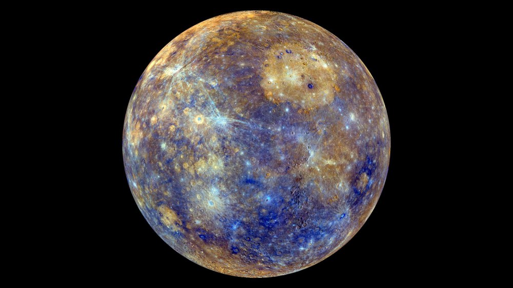 The colors of the solar system's innermost planet are enhanced in this tantalizing view, based on global image data from the Mercury-orbiting MESSENGER spacecraft.