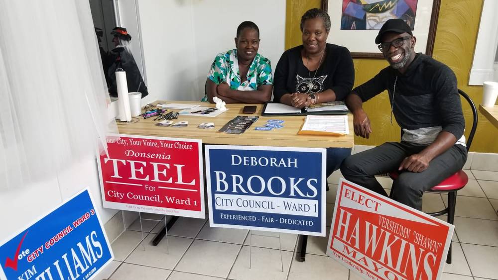Donsenia Teel, Deborah Brooks and Vershumn "Shawn" Hawkins