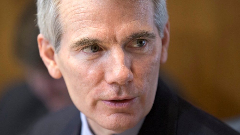 Senate Energy Committee member Sen. Rob Portman, R-Ohio, sits in on the committee's discussion on the nomination of Sally Jewell to be secretary of the Interior, Thursday, March 21, 2013, on Capitol Hill in Washington. Last week Portman announced he is...