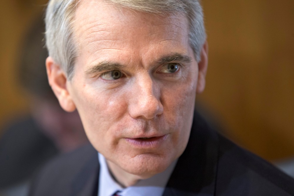 Senate Energy Committee member Sen. Rob Portman, R-Ohio, sits in on the committee's discussion on the nomination of Sally Jewell to be secretary of the Interior, Thursday, March 21, 2013, on Capitol Hill in Washington. Last week Portman announced he is...