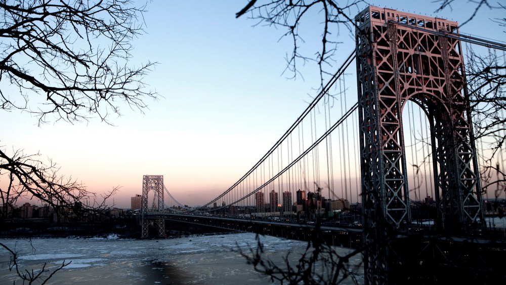 An view the George Washington Bridge from New Jersey.
