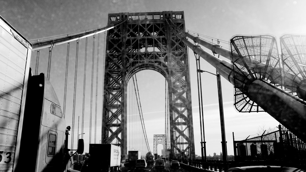 Morning rush hour on the George Washington Bridge.
