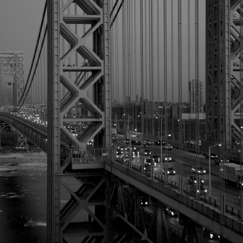 An early night view of the George Washington Bridge from N.J.