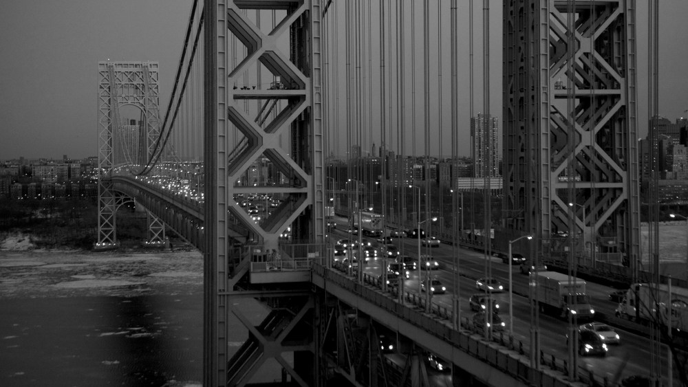 An early night view of the George Washington Bridge from N.J.