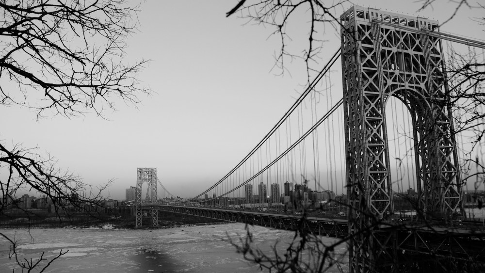 A view of the George Washington Bridge from New Jersey.