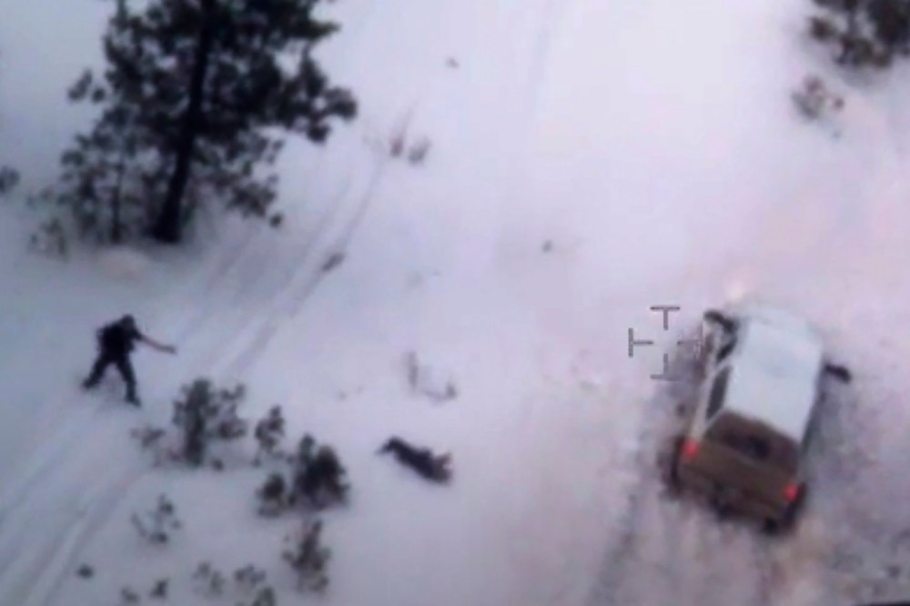 This photo taken from an FBI video shows Robert "LaVoy" Finicum after he was fatally shot by police, Jan. 26, 2016 near Burns, Ore. (Photo by FBI/AP)