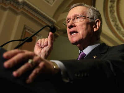 Senate Majority Leader Harry Reid giving a press conference at the U.S. Capitol in Washington, DC. (File photo by Chip Somodevilla/Getty Images)