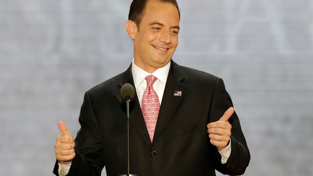 Chairman of the Republican National Committee Reince Priebus flashes a thumbs up (AP Photo/J. Scott Applewhite)
