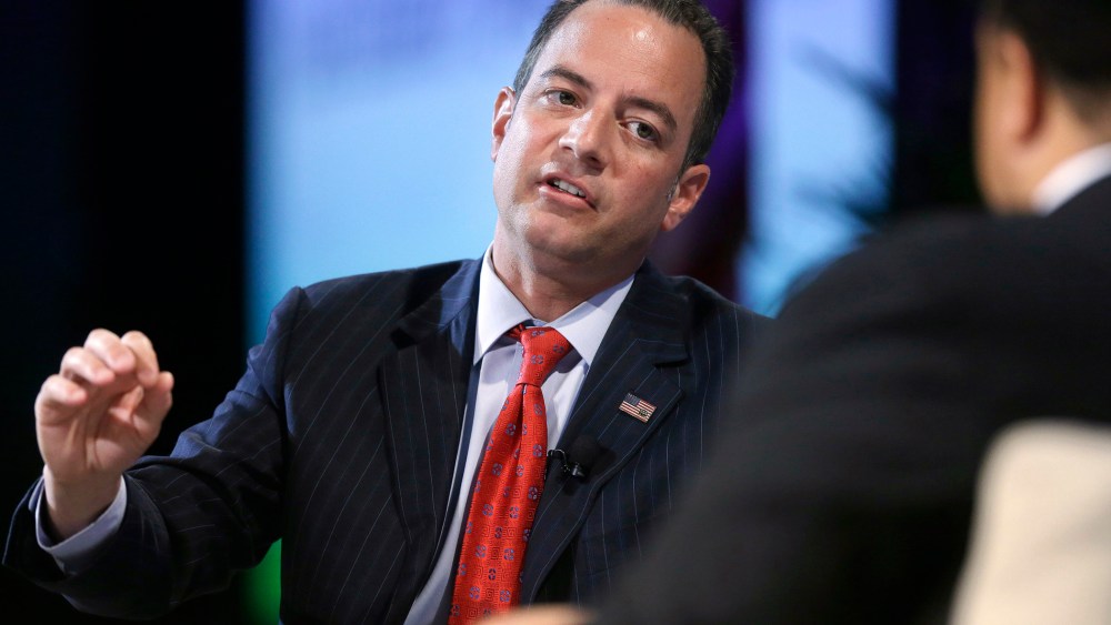 Chairman of the Republican National Committee Reince Priebus speaks in Boston on July 31, 2014.