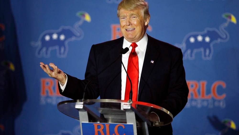 Donald Trump addresses the Republican Leadership Conference in New Orleans, La., Friday, May 30, 2014.