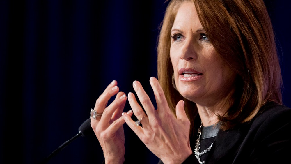 Rep. Michele Bachmann, R-Minn. speaks at the 2014 Values Voter Summit in Washington, on Sept. 26, 2014.
