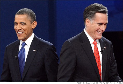 U.S. President Barack Obama  and Republican presidential candidate Mitt Romney at the University of Denver in Denver, Colorado, October 3, 2012. (Photo: Getty, AFP Photo / Saul Loeb)