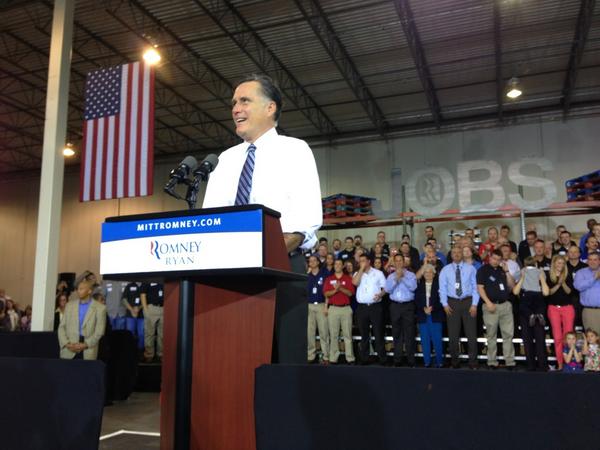 Gov. Mitt Romney campaigning in Ohio this week.